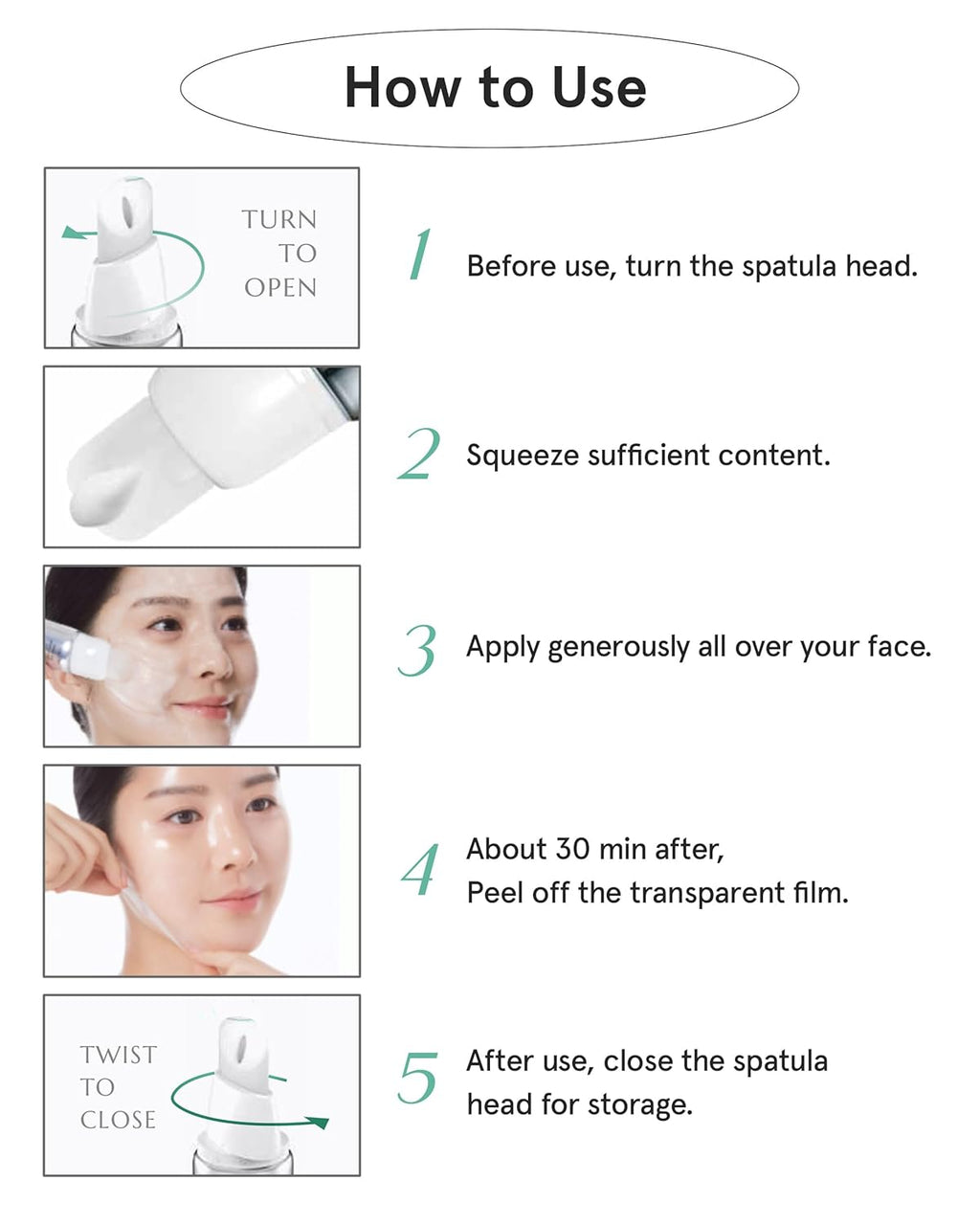 Glutathione Collagen Peel off Mask - anti Aging Korean Face Mask, Face Lift, Radiance Boost, Reduces Wrinkles - Built-In Silicone Spatula, 700Ppm Glutathione & 300 Da Collagen, 1.76 Oz.