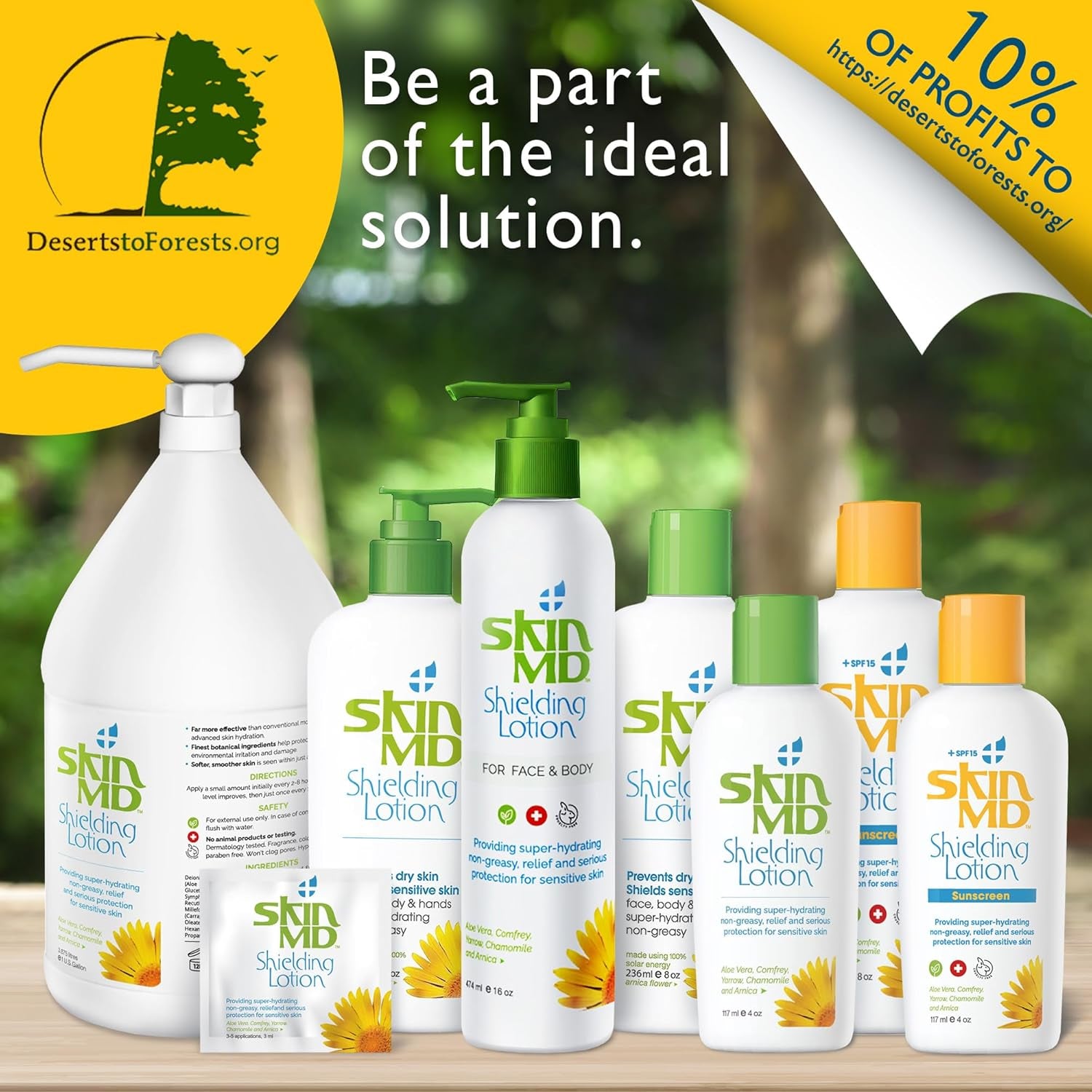 Skin MD Shielding Lotion 8Oz - Hydrating Body Lotion for Sensitive Skin with Dispenser | Non-Greasy, Fast-Absorbing Moisturizer with Plant-Based Ingredients for Dry Skin, Eczema & Psoriasis Relief