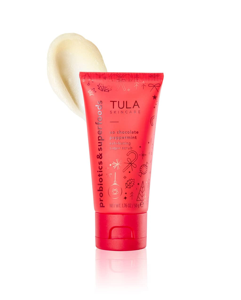 TULA Skin Care so Chocolate Peppermint Exfoliating Sugar Scrub - Face Scrub, Sugar, Cocoa and Probiotic Extracts to Melt Away Excess Oil for a Softer and Radiant-Looking Complexion, 1.8 Oz.