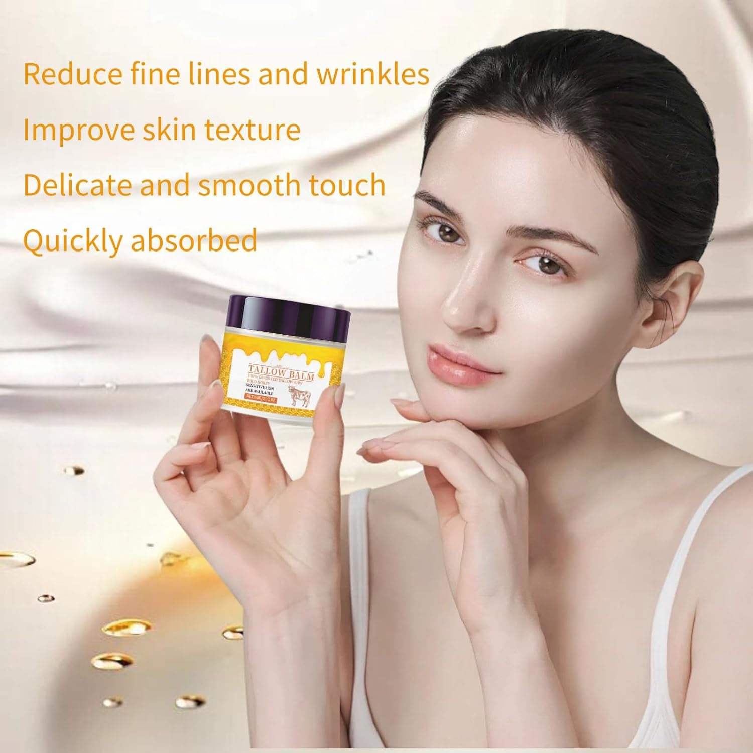 Whipped Tallow and Honey Balm - Organic Beef Tallow for Skin - Grass Fed Beef Tallow for Face & Body - Body Cream for Women - Body Butter for Women - Lotion for Dry Skin