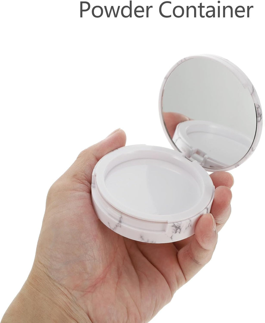 Marble Texture Pressed Powder Case Compact Makeup Powder Box Double Layer Empty Cosmetic Container for Diy Loose Travel
