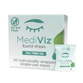 Tea Tree Eyelid Cleanser Wipes - 30 Single-Use Towelettes - Eyelash and Eyelid Wipes for Soothing Dry Eye Irritation, Demodex Removal and More