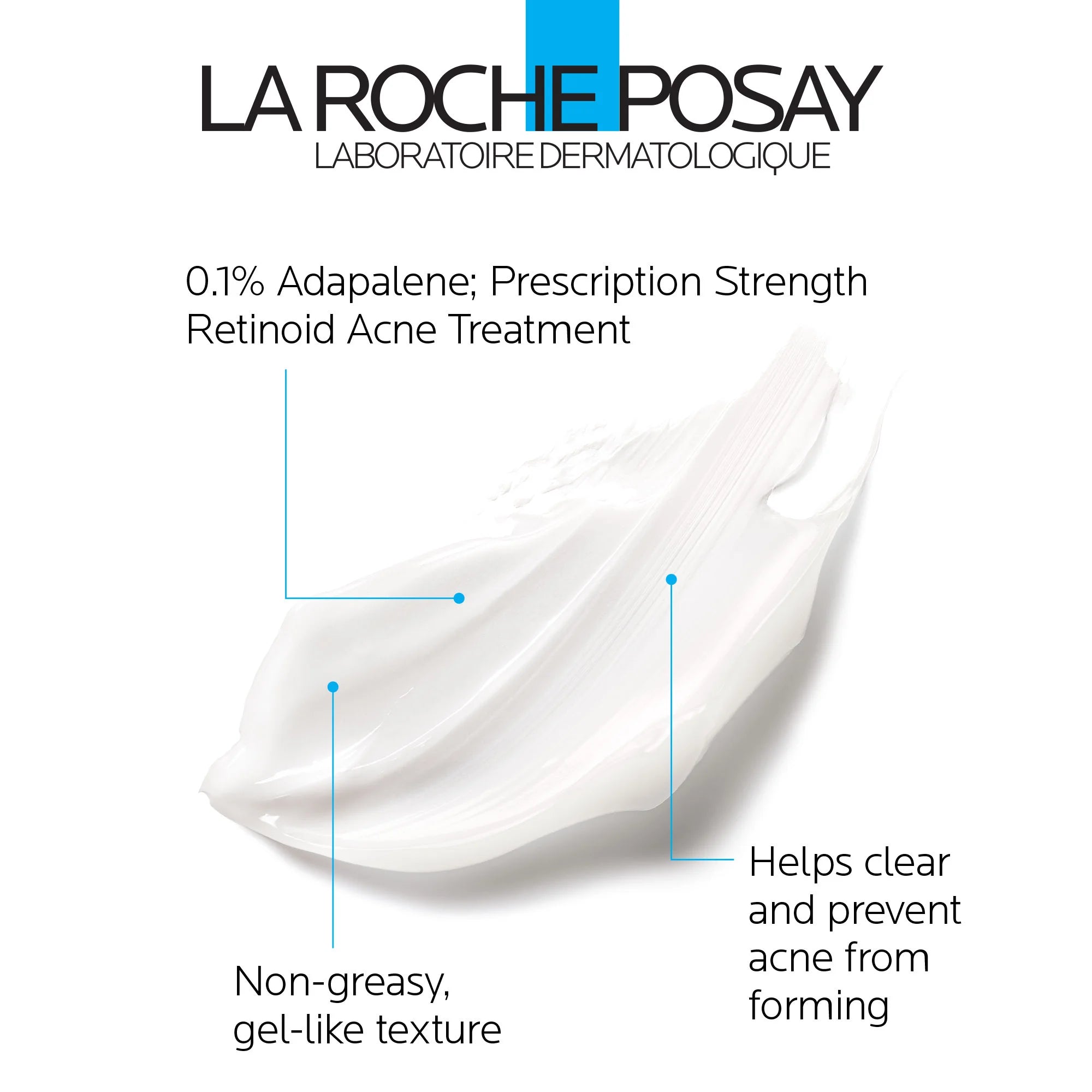 Effaclar Adapalene Gel 0.1% Topical Retinoid for Acne, 1.6 Fl Oz