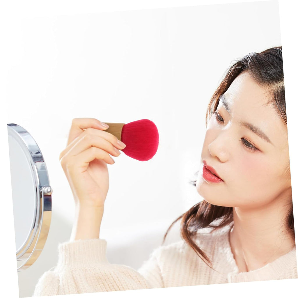 Makeup Brush for Loose Powder Foundation round Faux Cosmetic Brush for Travel Gentle Bristles for Face Makeup Application for Highlighting and Blush