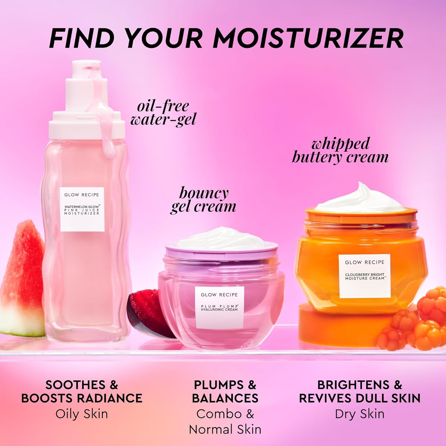 Pink Juice Water Gel Moisturizer, Korean Gel Moisturizer for Glass Skin, Oil-Free Hydrating Hyaluronic Acid Face Moisturizer for Oily Skin, Non-Comedogenic, Long-Lasting (50Ml)