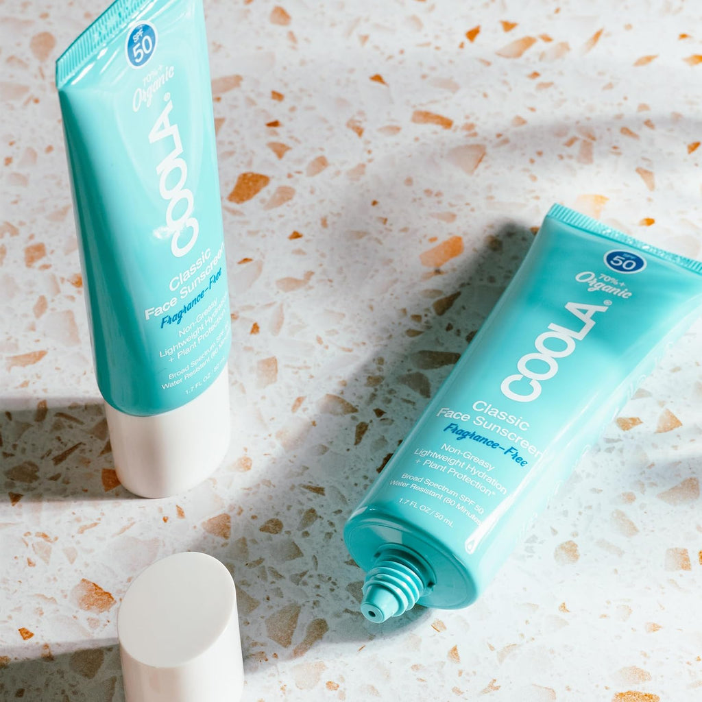COOLA Organic Face Sunscreen SPF 50 Sunblock Lotion, Dermatologist Tested Skin Care for Daily Protection, Vegan and Gluten Free, Fragrance Free