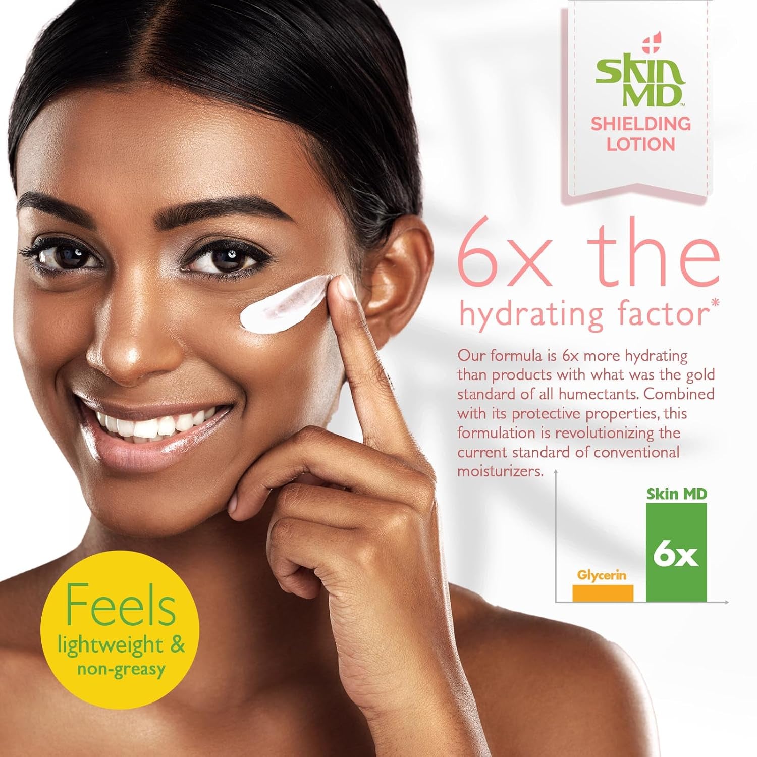 Skin MD Shielding Lotion 8Oz - Hydrating Body Lotion for Sensitive Skin with Dispenser | Non-Greasy, Fast-Absorbing Moisturizer with Plant-Based Ingredients for Dry Skin, Eczema & Psoriasis Relief