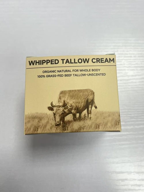 Beef Tallow for Skin, Tallow Face Moisturizer, Beef Tallow, 100% Unscented Organic Grass Fed Finished Whipped Tallow Face Cream Moisturizer Balm, Beef Tallow Skin Care for All Skin