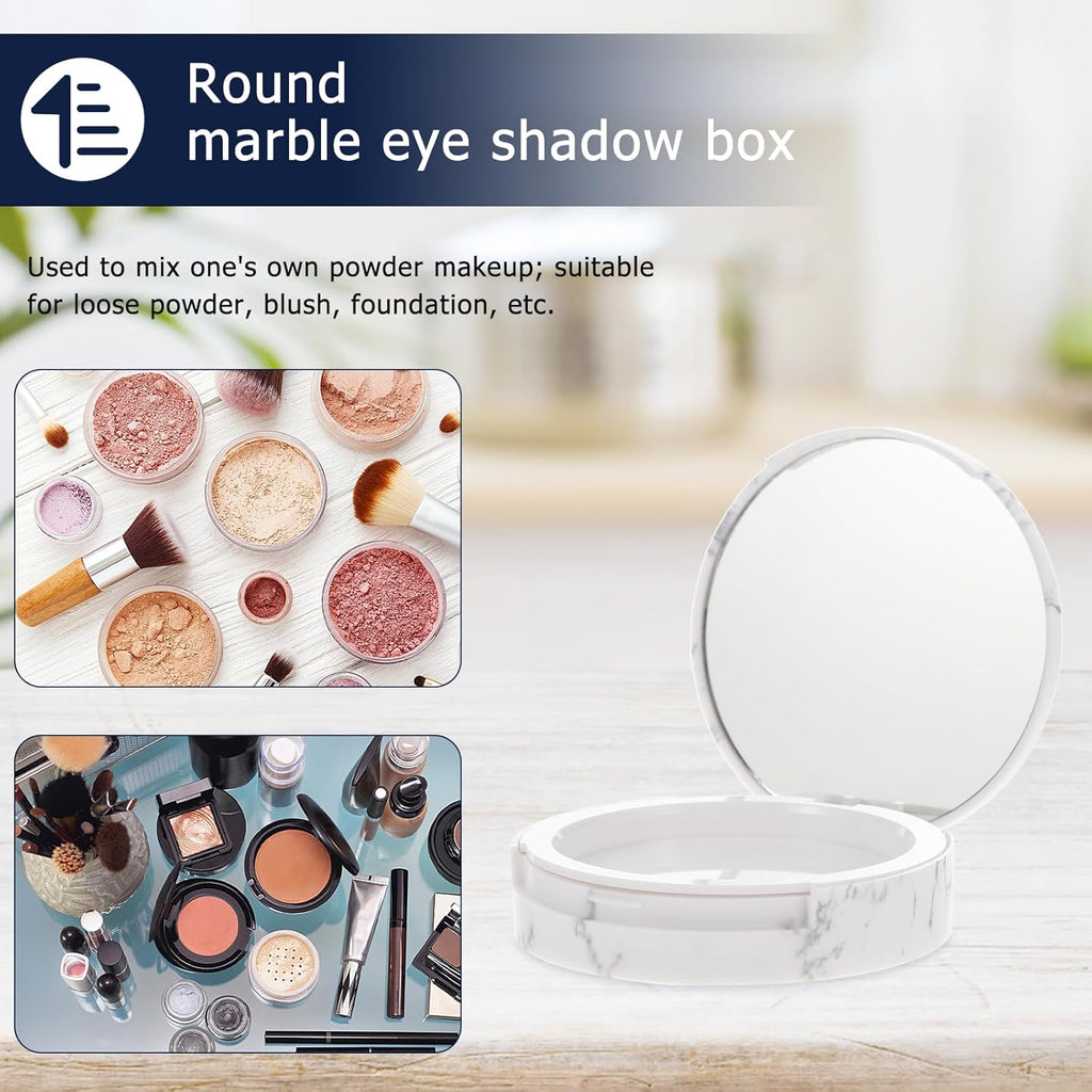 Marble Texture Pressed Powder Case Compact Makeup Powder Box Double Layer Empty Cosmetic Container for Diy Loose Travel
