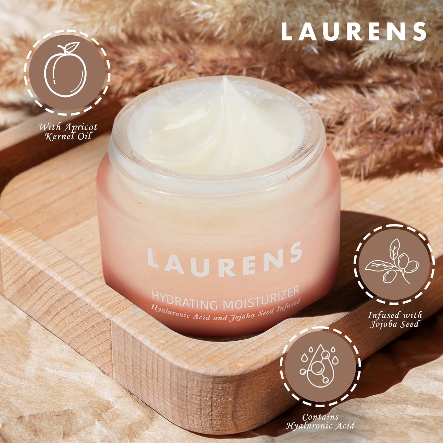 Hydrating Moisturizer from Skincare by Laurens- Dry Skin Face Moisturizer with Hyaluronic Acid, Jojoba Seed & Apricot Kernel Oil- Irritation-Free Moisturizing Face Cream for Sensitive Skin- 1 Fl Oz