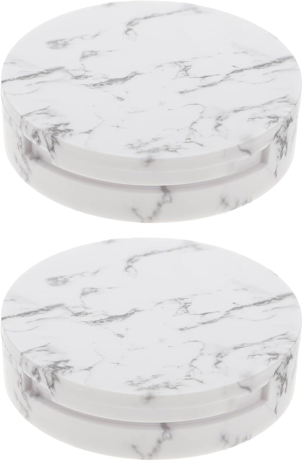 Marble Texture Pressed Powder Case Compact Makeup Powder Box Double Layer Empty Cosmetic Container for Diy Loose Travel