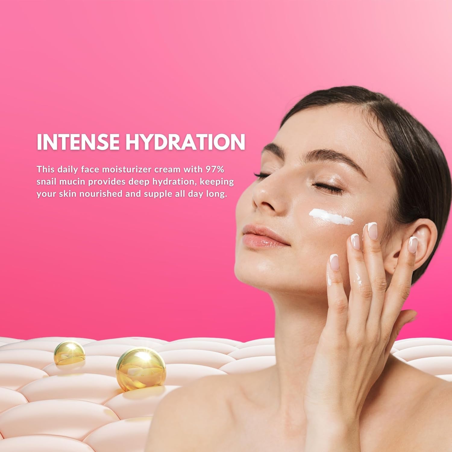 Snail Mucin 97% Daily Face Moisturizer Cream 100ML, Hydrate, Repair & Glow, Korean Moisturizer for Smooth, Healthy Skin