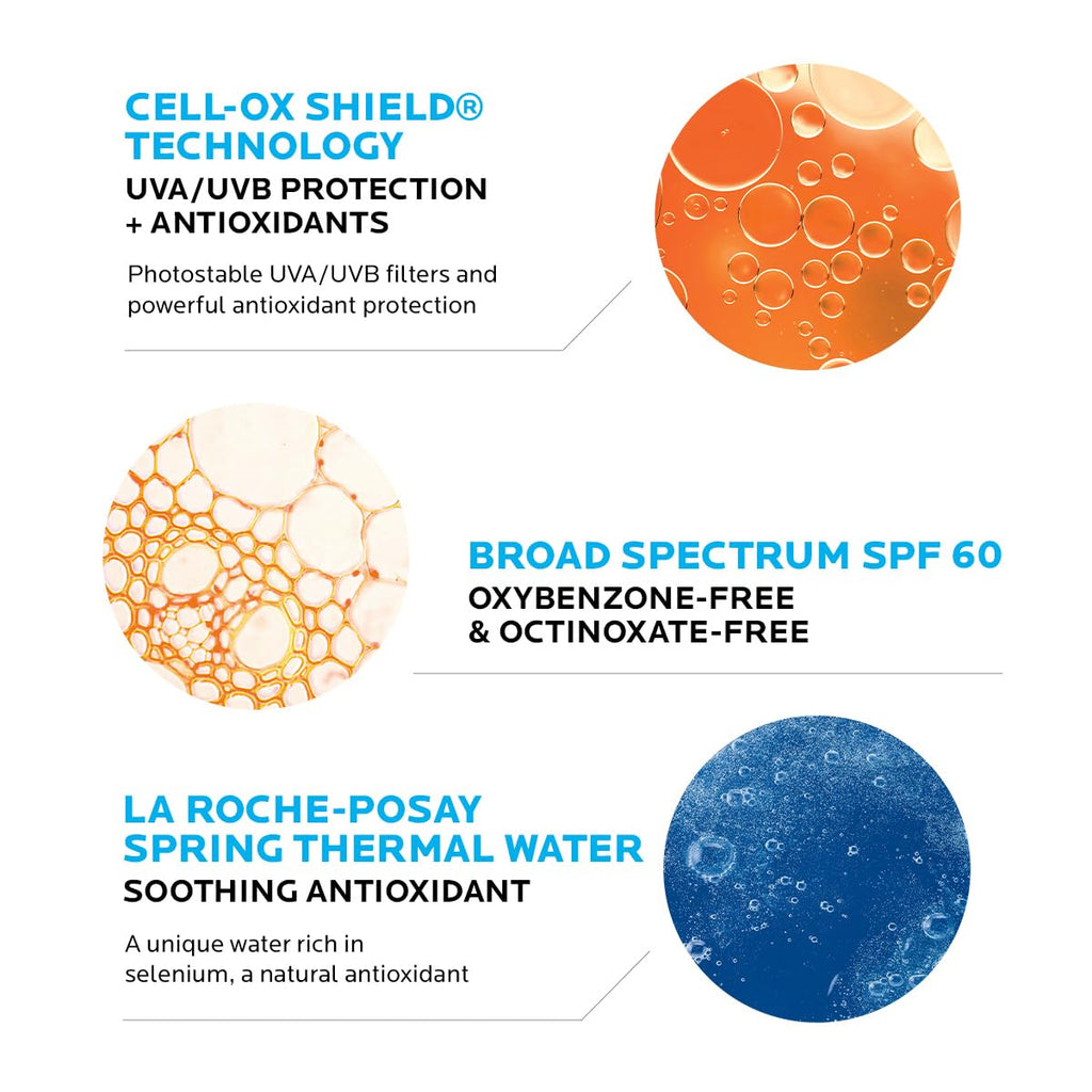 La Roche-Posay Anthelios Melt-In Milk Sunscreen SPF 60, Sunscreen for Body & Face, Broad Spectrum SPF + Antioxidants, Oil Free, Lightweight & Fast Absorbing, Oxybenzone Free