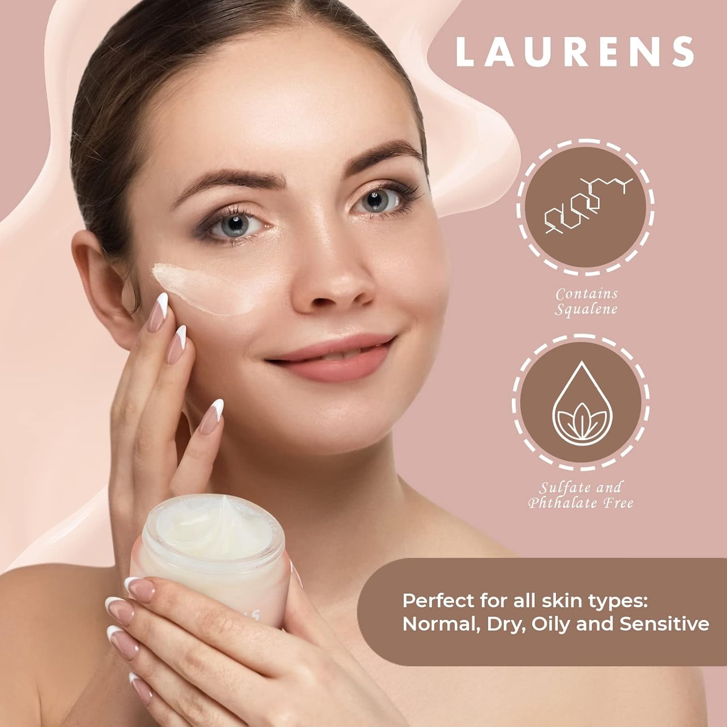 Hydrating Moisturizer from Skincare by Laurens- Dry Skin Face Moisturizer with Hyaluronic Acid, Jojoba Seed & Apricot Kernel Oil- Irritation-Free Moisturizing Face Cream for Sensitive Skin- 1 Fl Oz