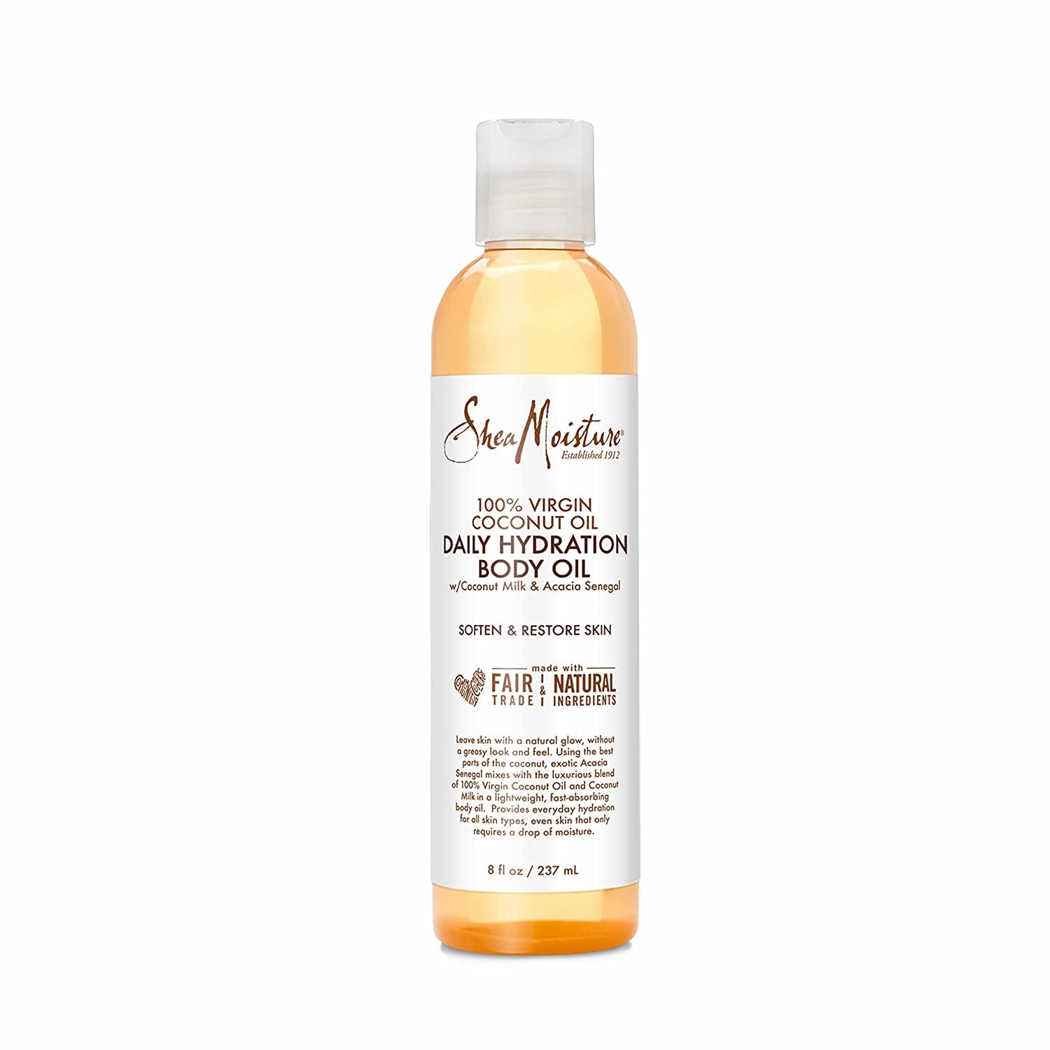 Sheamoisture Daily Hydration Body Oil Virgin Coconut Oil for Dry Skin Paraben Free 8 Oz