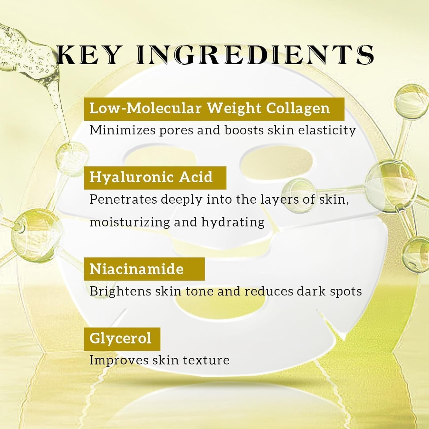 Bio-Collagen Real Deep anti Wrinkle Lifting Mask, Overnight Hydrating Face Mask for All Skin Types, Original Bio Collagen Face Mask for Moisturizing, Firming, Glowing, Plump Skin, 17 Packs