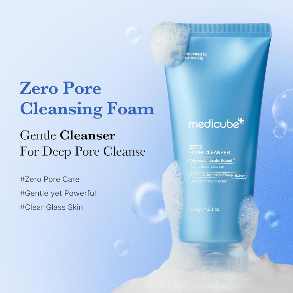 Facial Cleanser Zero Foam Cleanser | Daily Gentle Cleansing Foam for Sensitive Skin | Excess Sebum Control, Hydration, Pore Minimization | Korean Skincare, 4.23 Oz